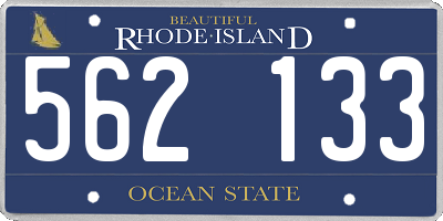 RI license plate 562133