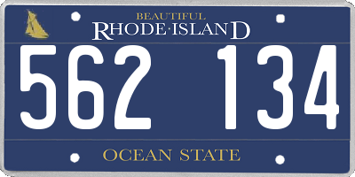 RI license plate 562134