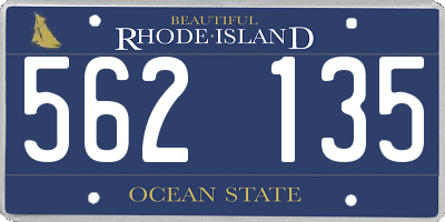 RI license plate 562135