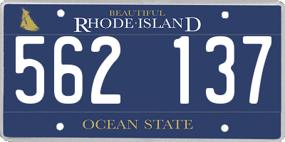RI license plate 562137
