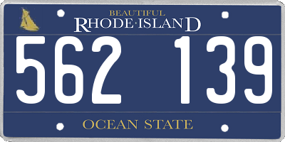 RI license plate 562139