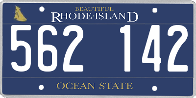 RI license plate 562142