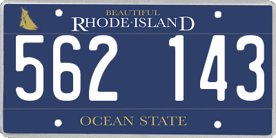 RI license plate 562143