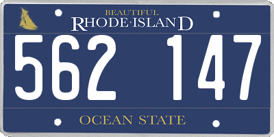 RI license plate 562147