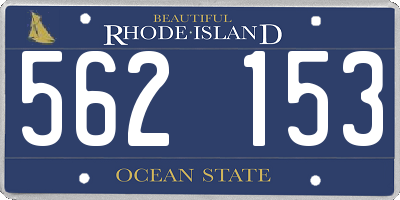 RI license plate 562153