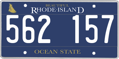 RI license plate 562157