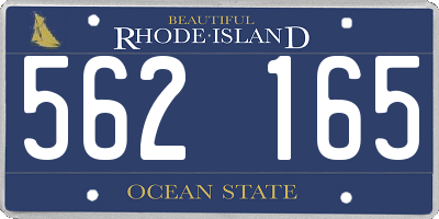 RI license plate 562165