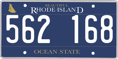 RI license plate 562168