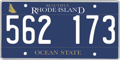 RI license plate 562173