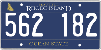 RI license plate 562182