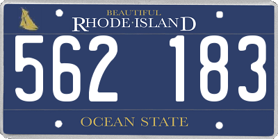 RI license plate 562183
