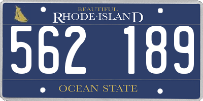 RI license plate 562189