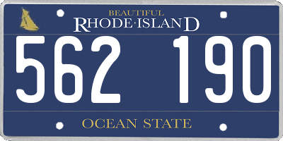 RI license plate 562190