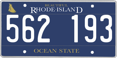 RI license plate 562193