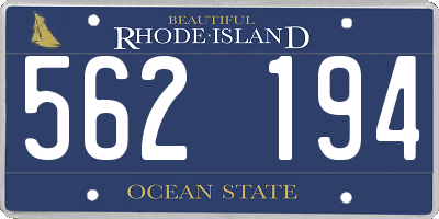 RI license plate 562194