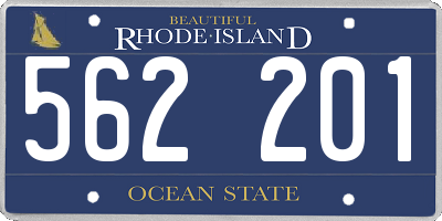 RI license plate 562201