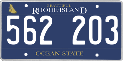 RI license plate 562203