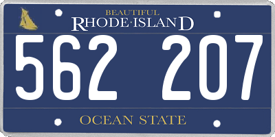 RI license plate 562207