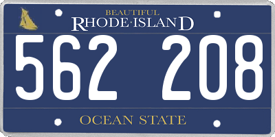 RI license plate 562208