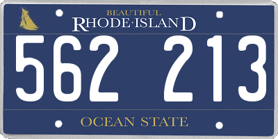 RI license plate 562213