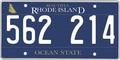 RI license plate 562214