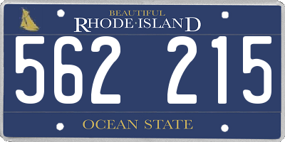 RI license plate 562215