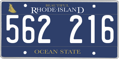 RI license plate 562216