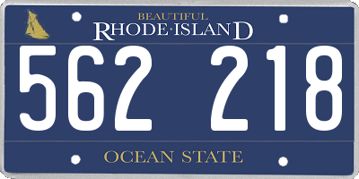 RI license plate 562218