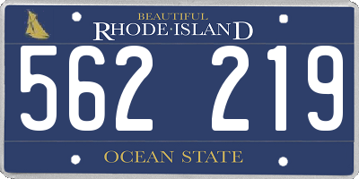 RI license plate 562219