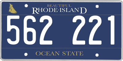 RI license plate 562221