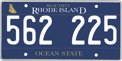 RI license plate 562225