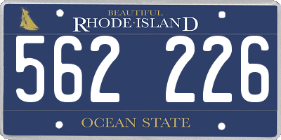 RI license plate 562226