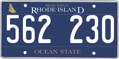 RI license plate 562230