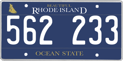 RI license plate 562233