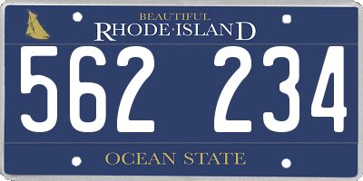 RI license plate 562234