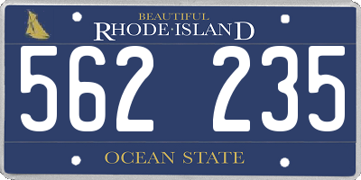 RI license plate 562235