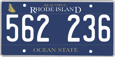 RI license plate 562236