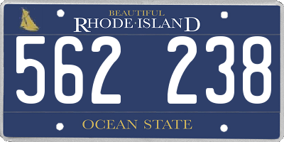RI license plate 562238