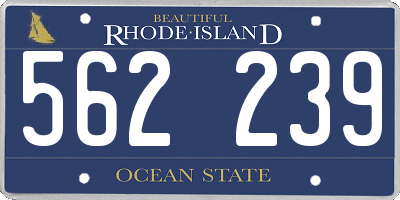 RI license plate 562239