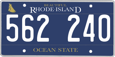 RI license plate 562240