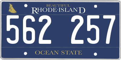 RI license plate 562257