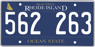 RI license plate 562263