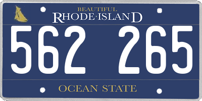 RI license plate 562265