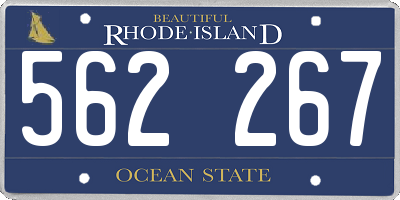 RI license plate 562267