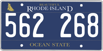 RI license plate 562268