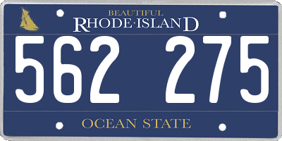 RI license plate 562275