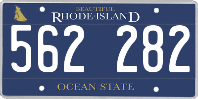 RI license plate 562282