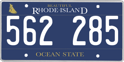 RI license plate 562285