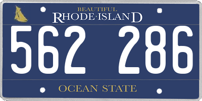 RI license plate 562286