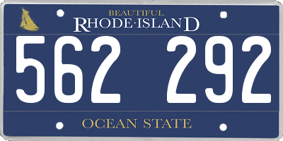 RI license plate 562292